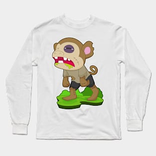 Monkey Halloween Zombie Long Sleeve T-Shirt